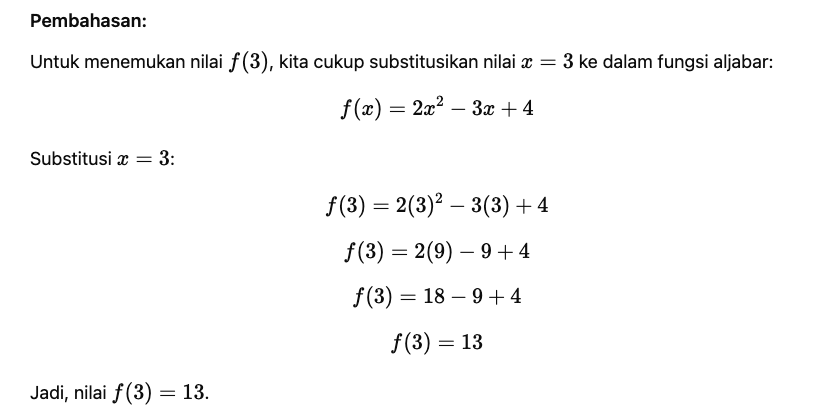 Latihan Soal Aljabar UTBK