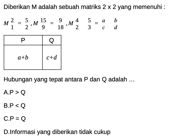 Latihan Tes UTBK Penalaran Matematika