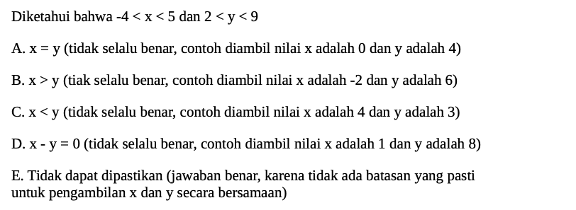 Latihan Soal Penalaran Matematika UTBK