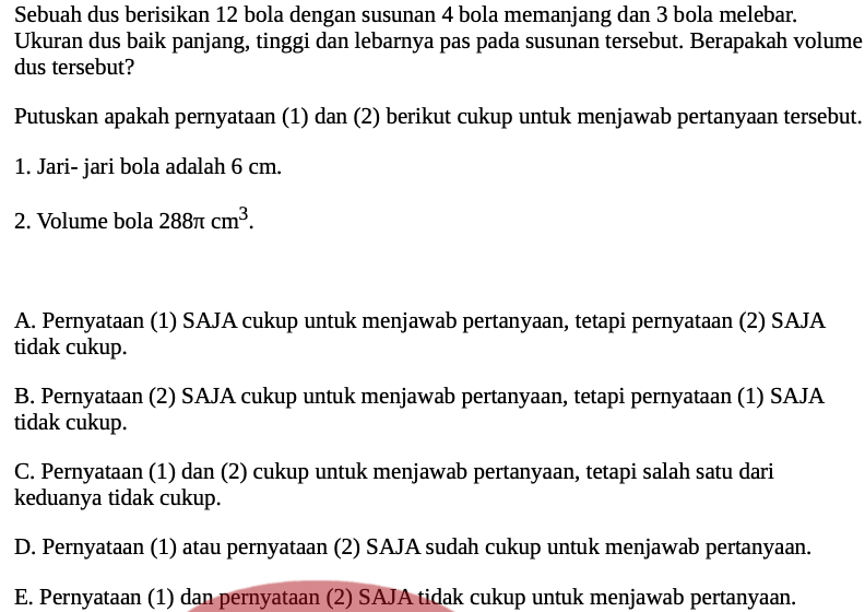 Contoh Soal Penalaran Matematika UTBK