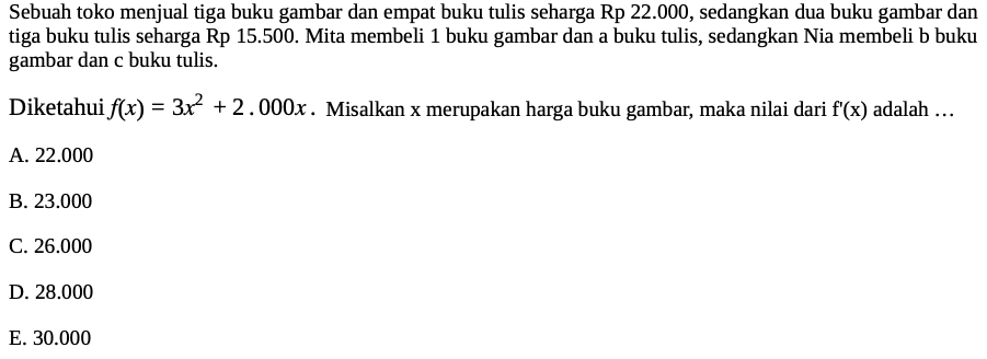 Contoh Soal UTBK Matematika Penalaran