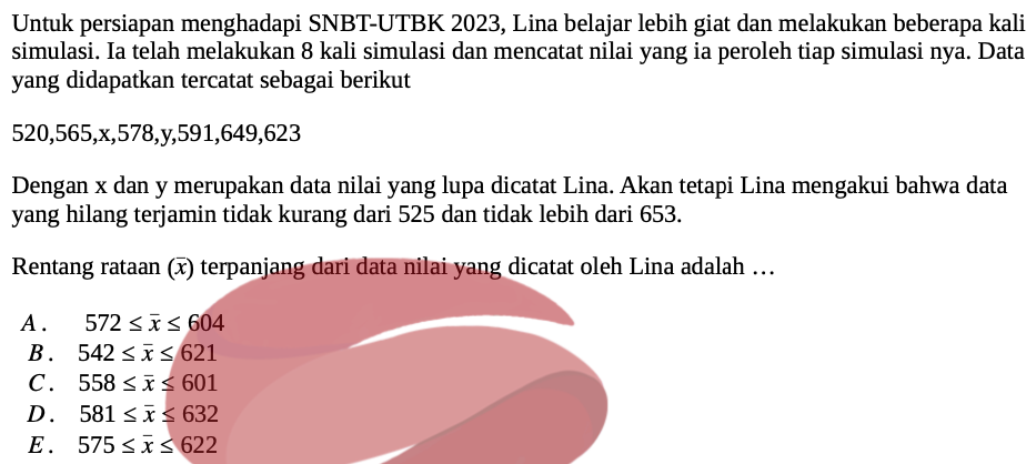 Prediksi Soal UTBK Matematika Penalaran