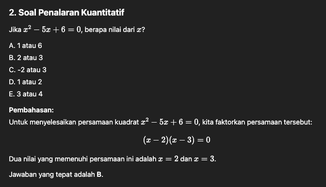 Latihan Soal UTBK 2025