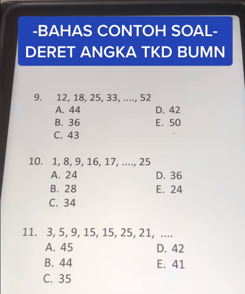 Tes Matematika Kemampuan Dasar BUMN